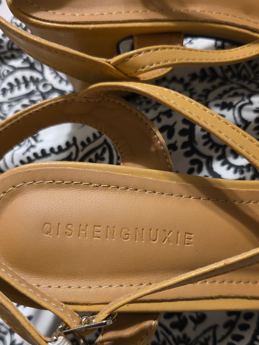 Qishengniuxie Mustard Yellow Crisscross Slingback Flats Womens Size 37 New - Picture 2 of 6